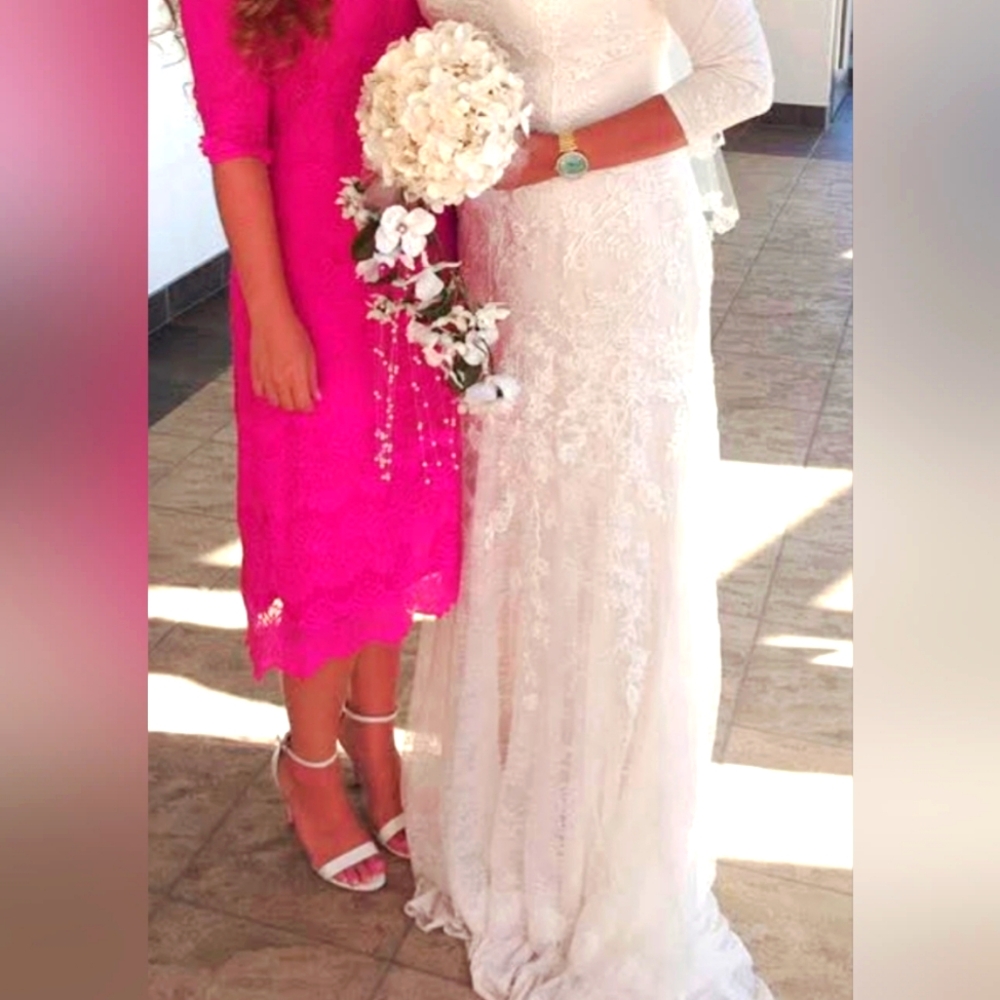 Beautiful Hot Pink Dress Lace dress! Not the red shade. See first Pic! Brand New